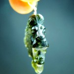 Leo (the Lion) - handmade carving - moldavite&silver