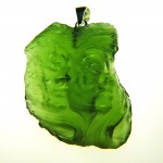 Gemini (the Twins) - pendant - carved moldavite