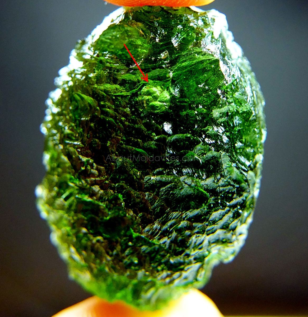 Clesed bubble in moldavite