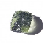 Moldavite in incident daylight