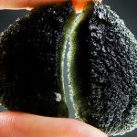 Naturally fragmented moldavite